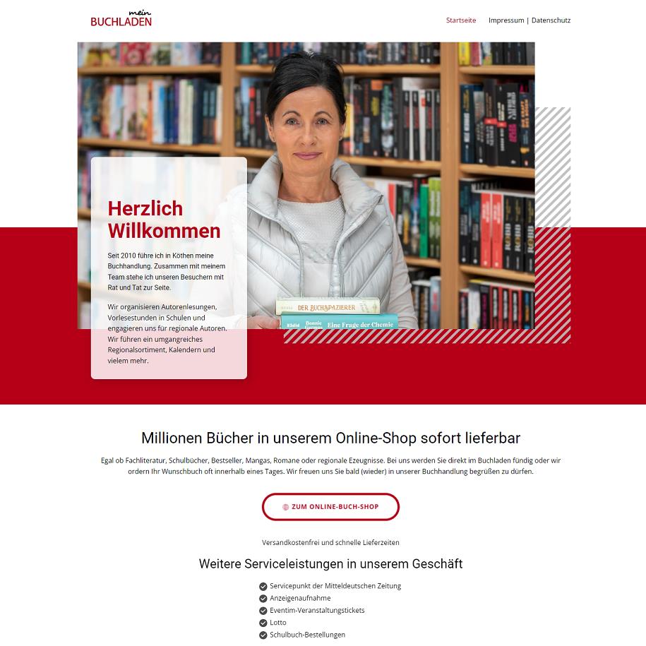 Website Screenshot: Mein Buchladen Köthen