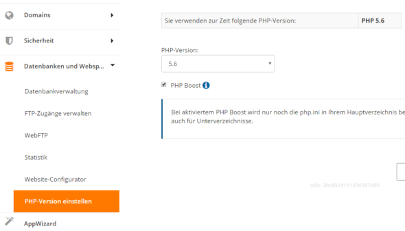 Bei Strato die PHP-Version ändern