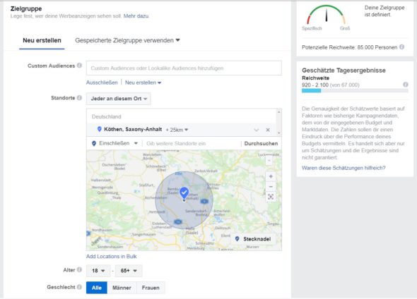 Facebook Anzeigen