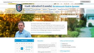 Screenshot: Homepage Stadt Allendorf 