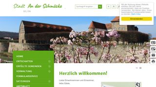 Screenshot: Homepage Stadt An der Schmücke 