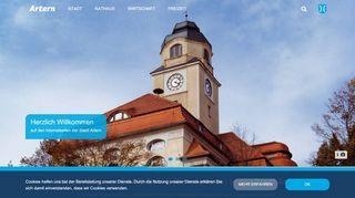 Screenshot: Homepage Stadt Artern 