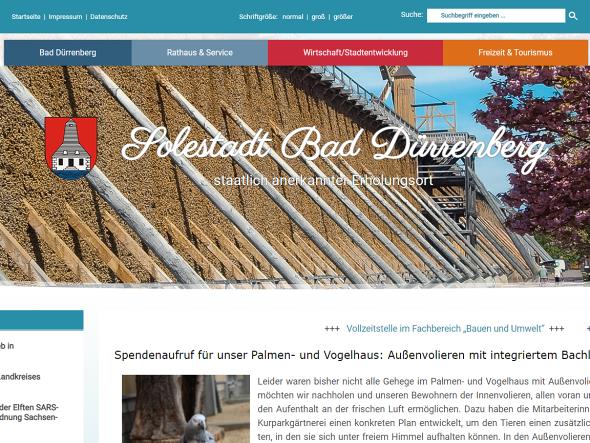 Screenshot: Homepage Stadt Bad Dürrenberg 