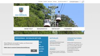 Screenshot: Homepage Stadt Bad Harzburg 