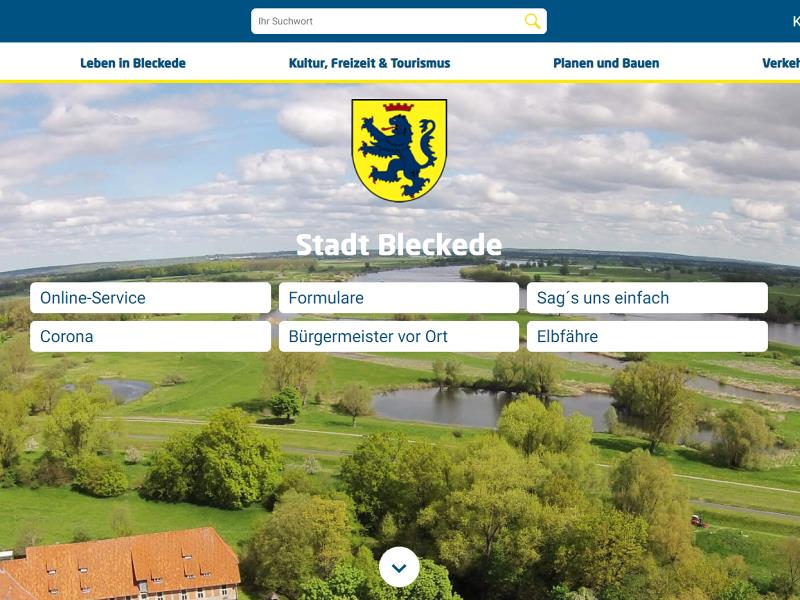 Screenshot: Homepage Stadt Bleckede 