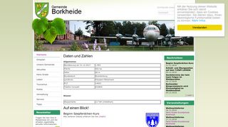 Screenshot: Homepage Gemeinde Borkheide 