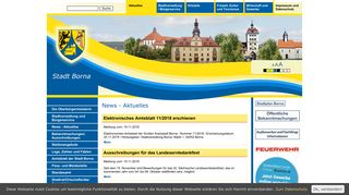 Screenshot: Homepage Stadt Borna 