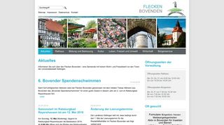 Screenshot: Homepage Flecken Bovenden 