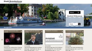 Screenshot: Homepage Stadt Brandenburg 