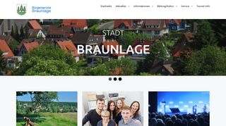 Screenshot: Homepage Stadt Braunlage 