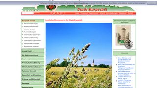 Screenshot: Homepage Stadt Burgstädt 