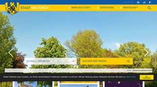 Screenshot: Homepage Stadt Delitzsch 