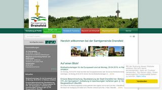 Screenshot: Homepage Samtgemeinde Dransfeld