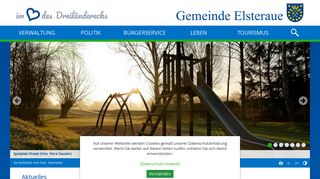 Screenshot: Homepage Gemeinde Elsteraue 