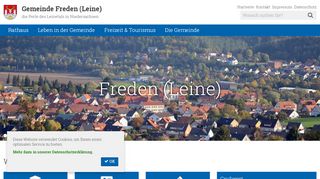 Screenshot: Homepage Gemeinde Freden