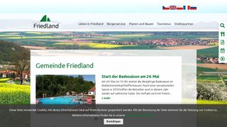 Screenshot: Homepage Gemeinde Friedland 