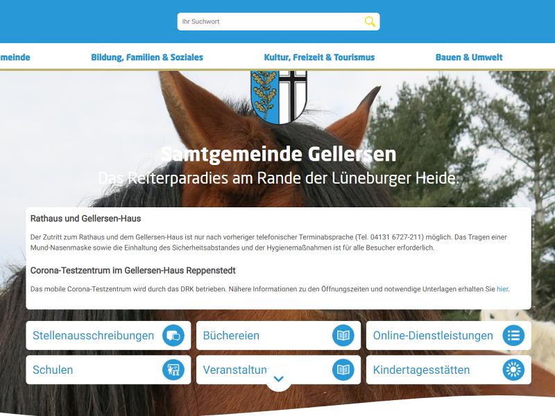 Screenshot: Homepage Samtgemeinde Gellersen 