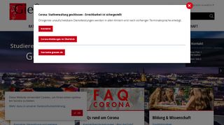 Screenshot: Homepage Stadt Gießen 