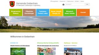 Screenshot: Homepage Gemeinde Grebenhain 