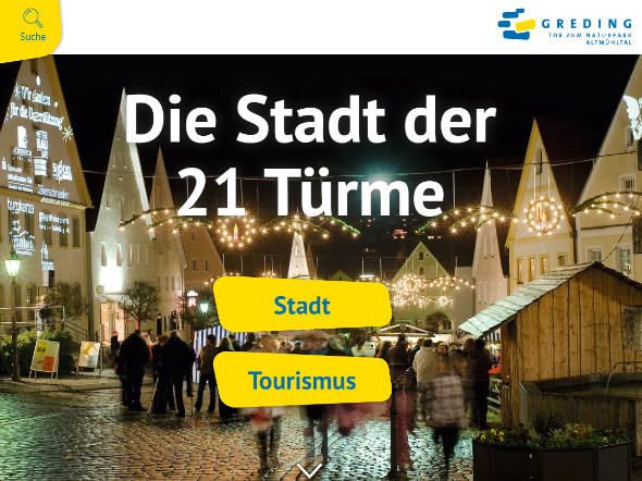 Screenshot: Homepage Stadt Greding 
