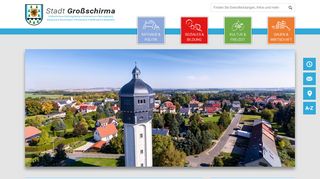 Screenshot: Homepage Stadt Großschirma 