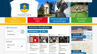 Screenshot: Homepage Stadt Hainichen 