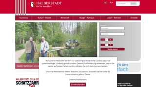 Screenshot: Homepage Stadt Halberstadt 