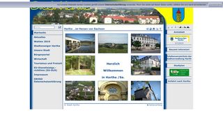 Screenshot: Homepage Stadt Hartha 