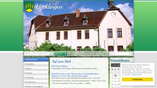 Screenshot: Homepage Stadt Hecklingen 