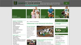 Screenshot: Homepage Gemeinde Hohe Börde