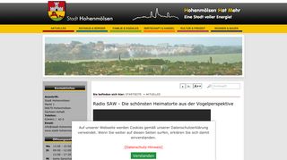 Screenshot: Homepage Stadt Hohenmölsen