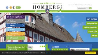 Screenshot: Homepage Stadt Homberg 