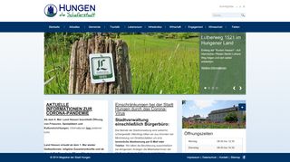 Screenshot: Homepage Stadt Hungen 