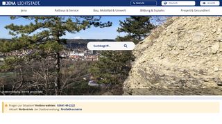 Screenshot: Homepage Stadt Jena 
