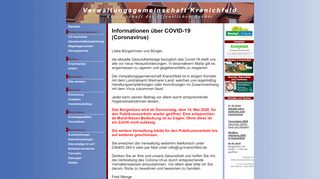 Screenshot: Homepage Verwaltungsgemeinschaft Kranichfeld 