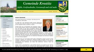 Screenshot: Homepage Gemeinde Krostitz 