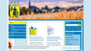 Screenshot: Homepage Stadt Laucha