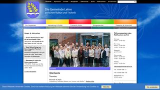 Screenshot: Homepage Gemeinde Lehre  