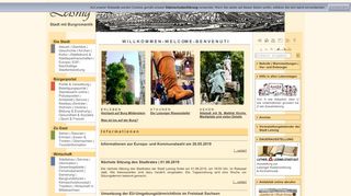 Screenshot: Homepage Stadt Leisnig 