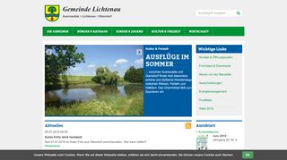 Screenshot: Homepage Gemeinde Lichtenau 