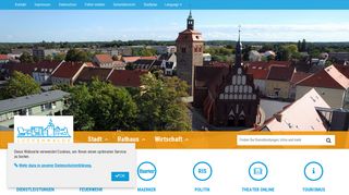 Screenshot: Homepage Stadt Luckenwalde
