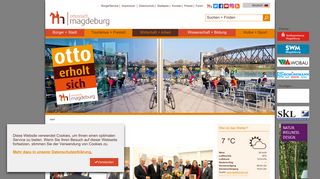 Screenshot: Homepage Landeshauptstadt Magdeburg 