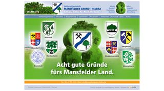 Screenshot: Homepage Verbandsgemeinde Mansfelder Grund-Helbra 