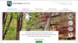 Screenshot: Homepage Stadt Nebra