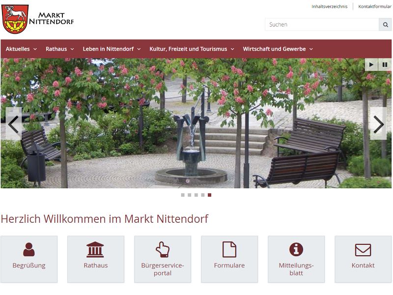 Screenshot: Homepage Markt Nittendorf 