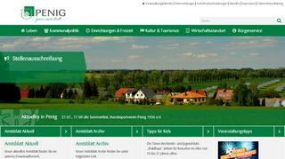 Screenshot: Homepage Stadt Penig 