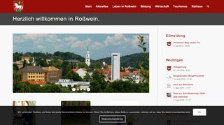 Screenshot: Homepage Stadt Roßwein 