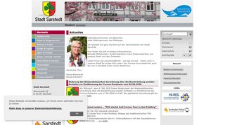 Screenshot: Homepage Stadt Sarstedt 