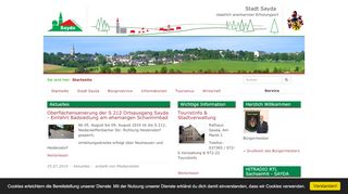 Screenshot: Homepage Stadt Sayda 