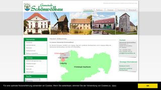 Screenshot: Homepage Gemeinde Schönwölkau 